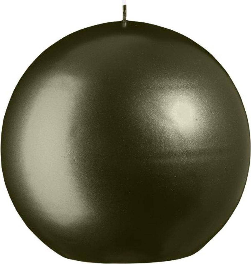 Kugelkerzen Metallic-Lack Matt Olive Ø 12 cm, 1 Stück
