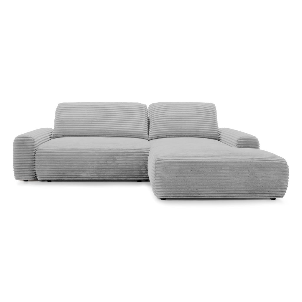 Ecksofa Dori Rechts – Bouclé, DL-Schlaffunktion 125 × 200 cm, Bettkasten