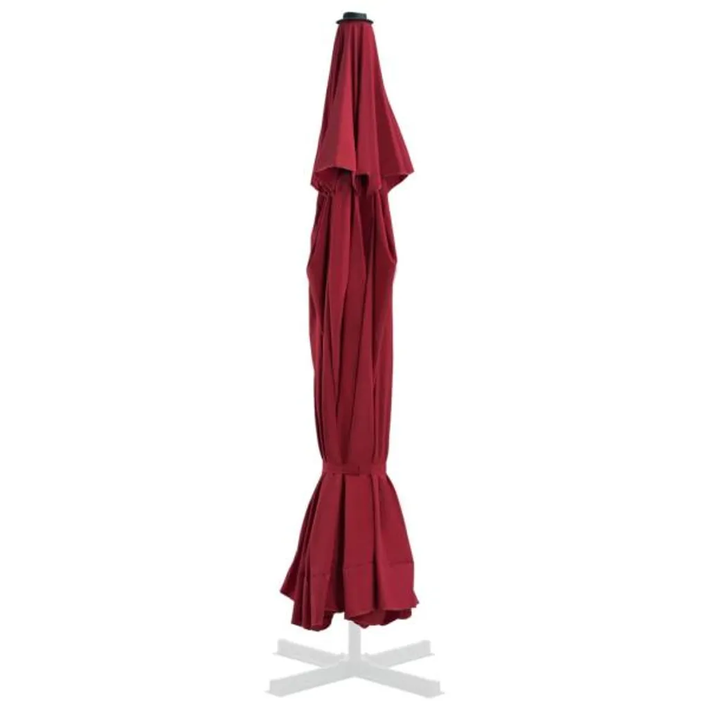 Housse de parasol 500 cm bordeaux rouge en polyester haute densité