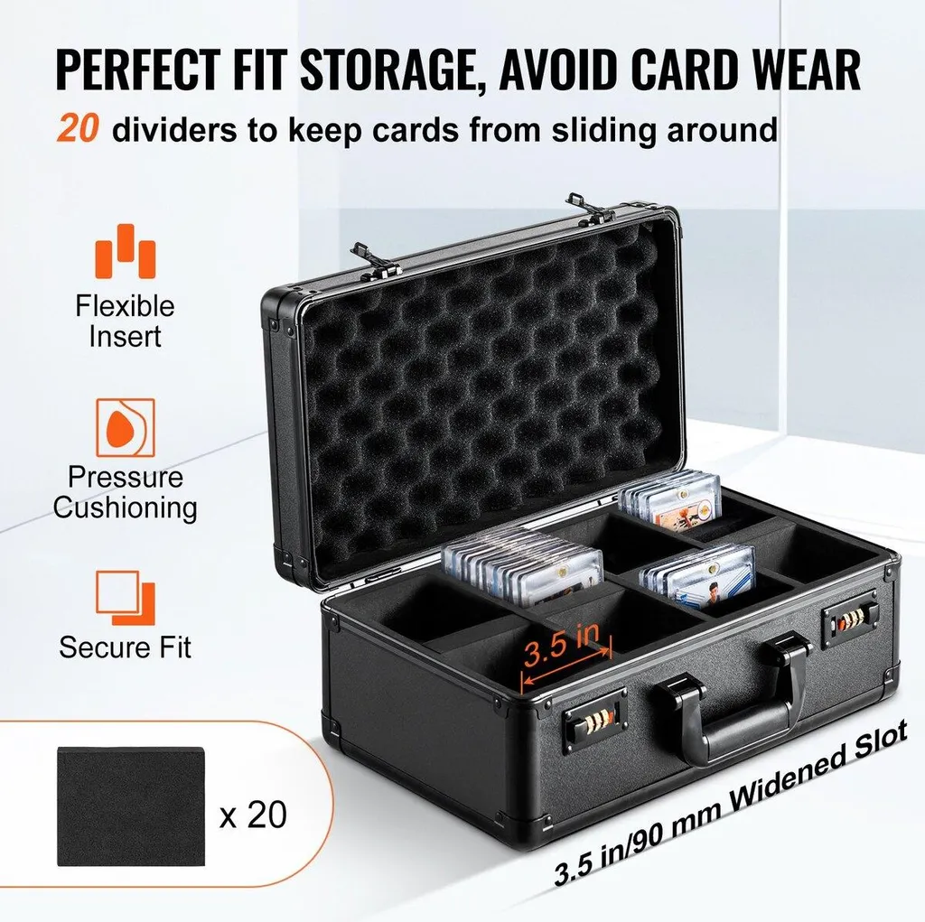 Boîte de rangement PSA 108 cartes classées avec serrure à code noir