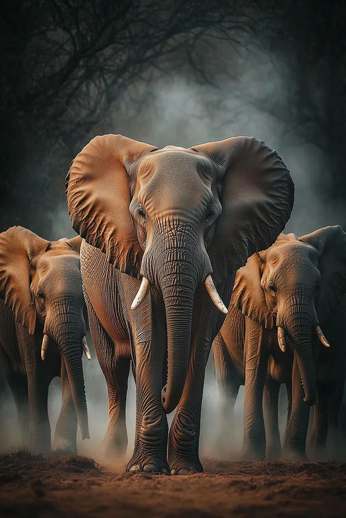Vitrail Éléphants 80x120 cm - Habillez vos Grands Murs avec Élégance