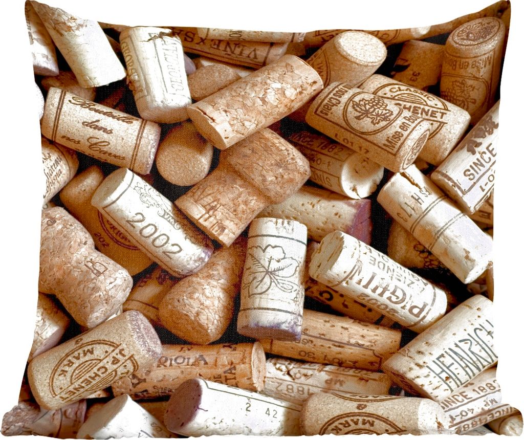 MuchoWow Zierkissen Sofakissen Wohnzimmer Dekokissen 45x45 cm Eine große Menge an Korken - Schlafpolster - Polster für das Sofa