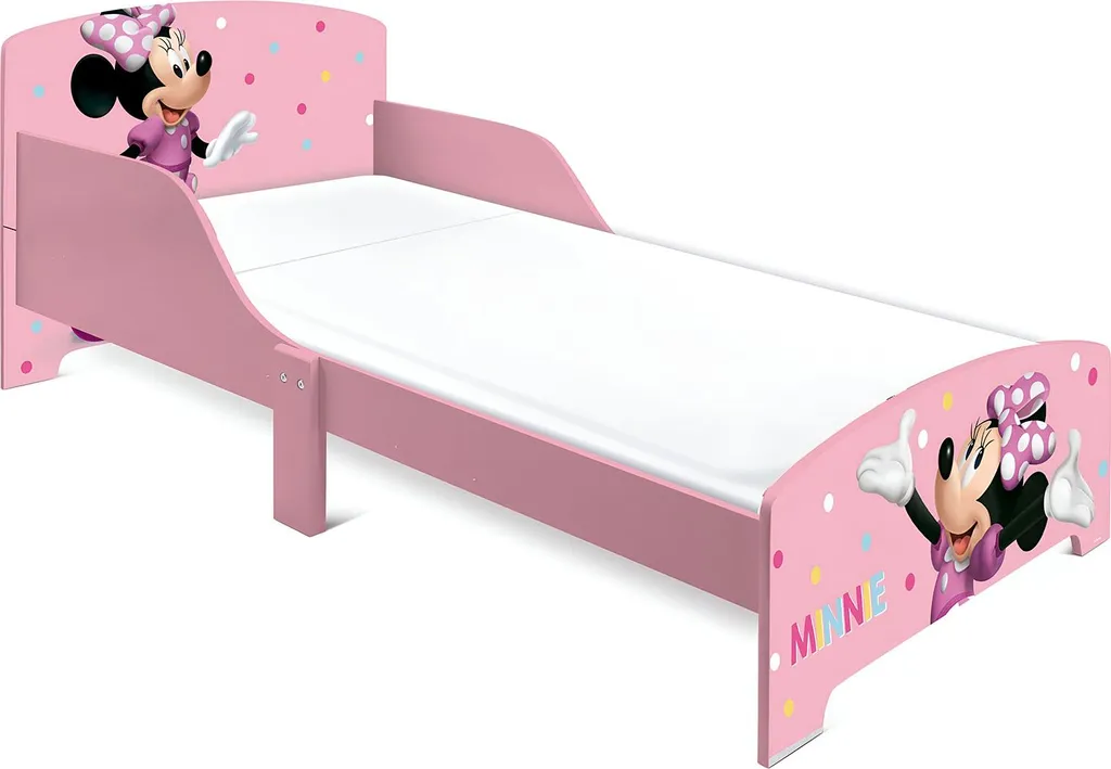 Lit de transition Minnie Disney 140x70 cm avec barrières de sécurité
