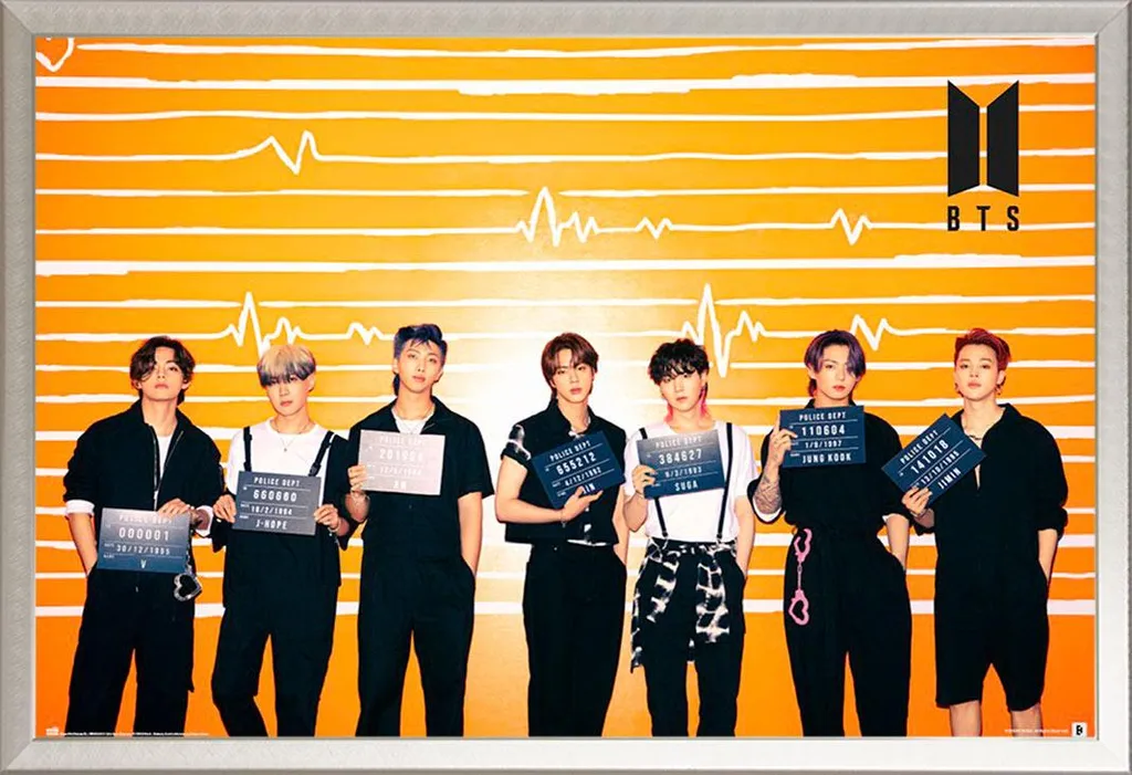 BTS Poster Polizia Framed Shinsuke Alluminio Argento - Aesthetic Room
