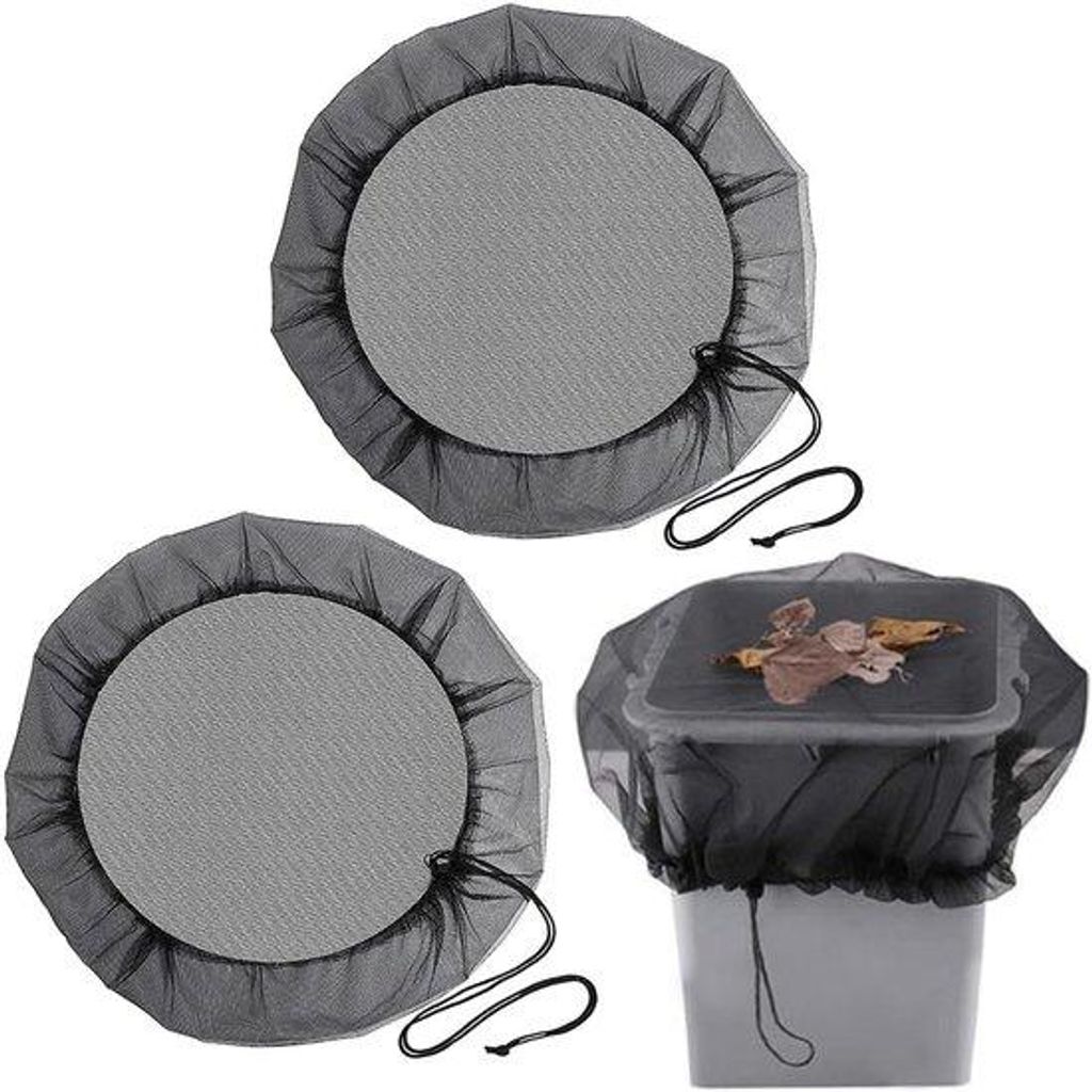 Famanu Abdeckhaube für Regentonnen, wetterfest, 2er Set mit Zugband, 80 cm