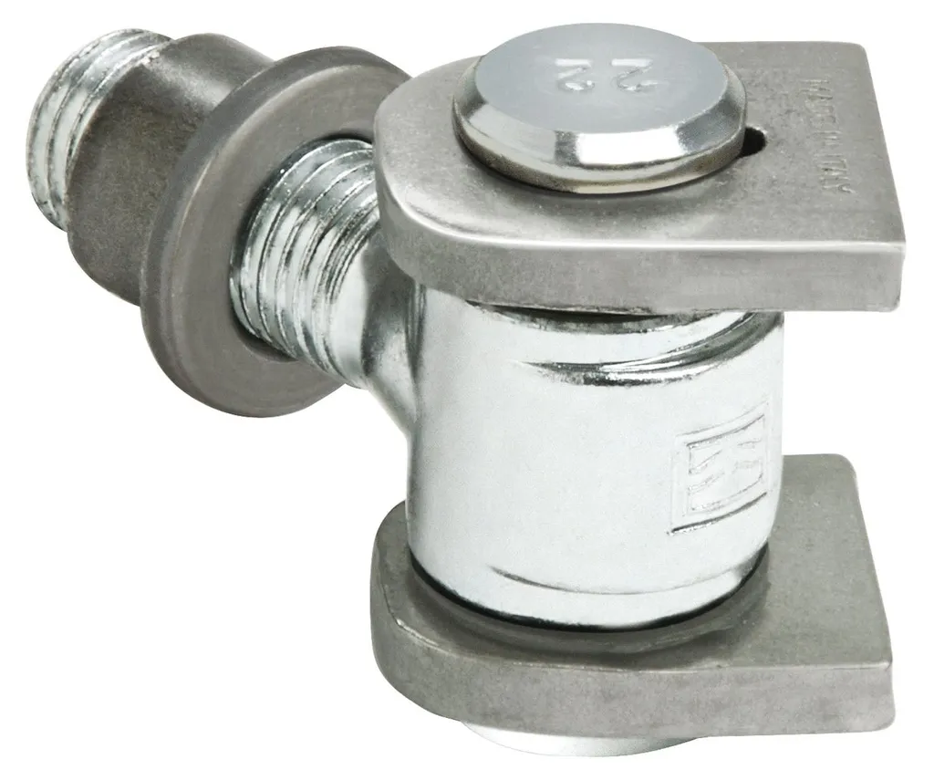 Charnière de portail réglable filetée Ø22 mm en acier haute densité