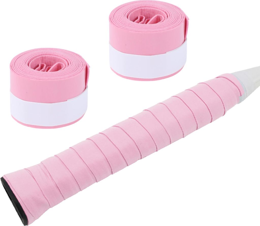 2 Stück Tennisschläger-Griffband, Trockenes Tennisschläger-Übergriffband, Schweißabsorbierender Griff, Schläger-Übergriffband, Hellrosa