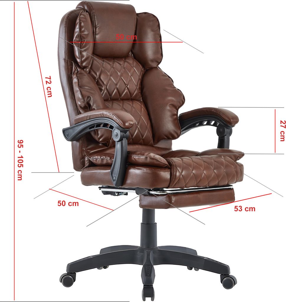 Bürostuhl mit Fußstütze und flexiblen 3-Punkt-Armlehnen - Produktbild 6