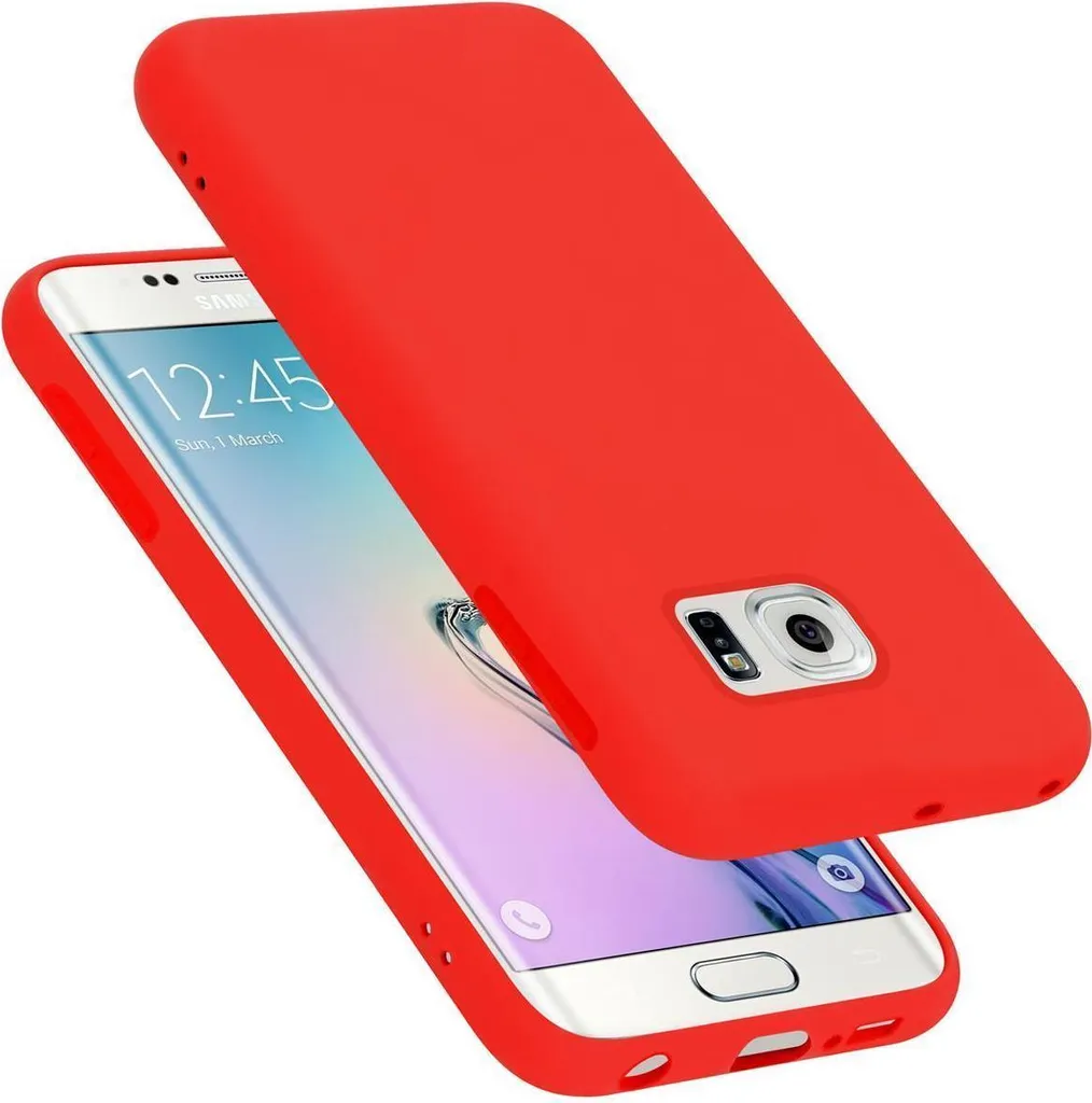 Custodia TPU Cadorabo per Samsung S6 EDGE Rosso - Cover Antiurto Slim