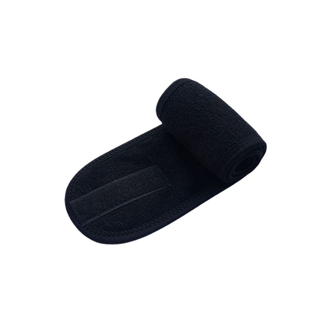 Frauen verstellbares breites Haarband Yoga SPA Bad Waschen Gesicht Stirnband Make-up Zubehör-Schwarz