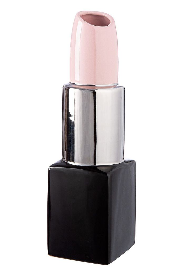 Gilde Vase, Lippenstift, "Milano", Keramik, rosa, VE 2, L. 9 cm, B. 9 cm, H. 30 cm Höhe: 30.00 cm Breite: 9.00 cm Tiefe: 9.00cm 32914