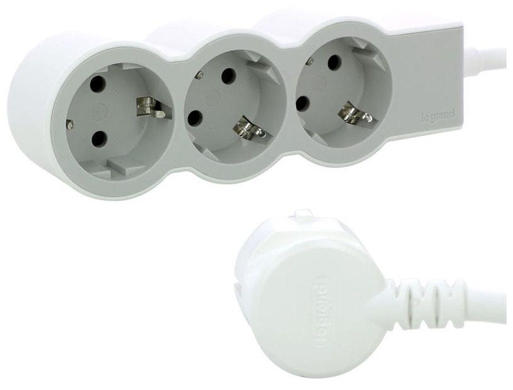 Legrand 694549, 1,5 m, Drinnen, Gerade, Grau, Weiß, 3 Produktbild 