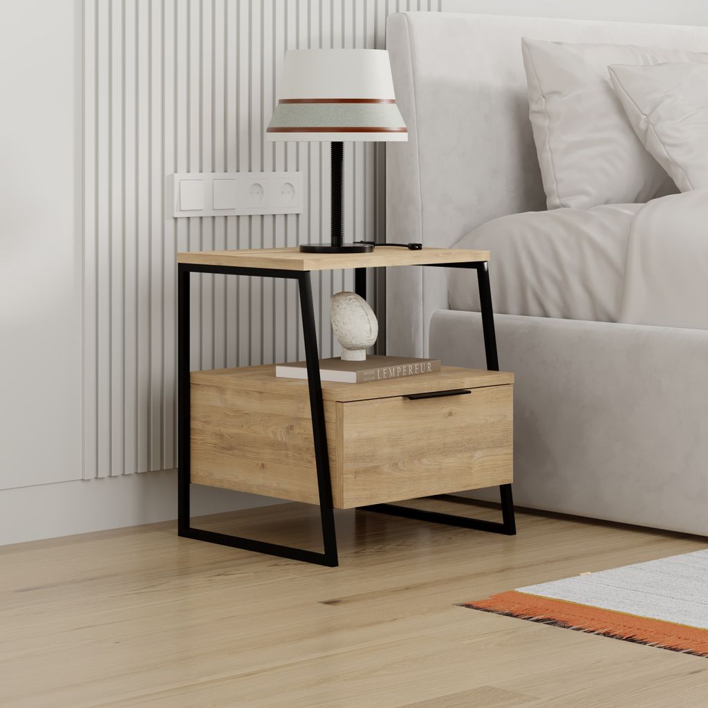 DECORTIE Pal Moderne Table de chevet chêne polyvalent , 45 Image du produit 