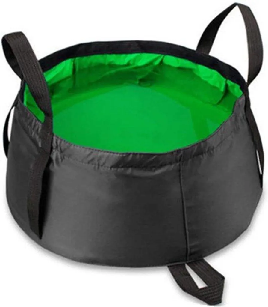 Bassin de toilette de voyage compact vert - Cuvette pliable nomade