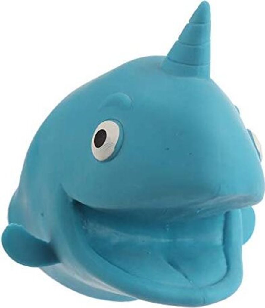 VANZACK Hai Handpuppe Aus Kunststoff | Weiche Spielpuppe Für Kinder | Blau 13,5cm