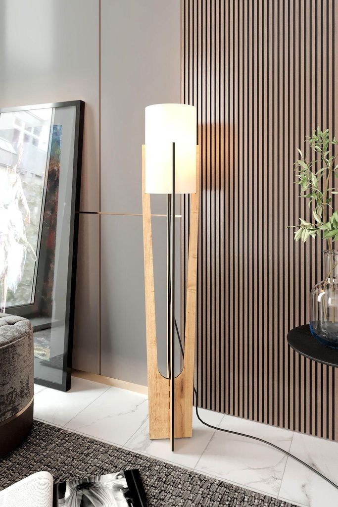 Opviq, hoogwaardige staande lamp van craftpapier en MDF, Productafbeelding 