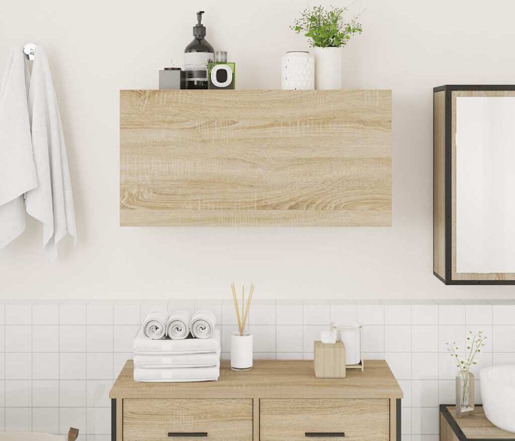 “2026 Modern“ Bad-Wandschrank Sonoma-Eiche 80x25x40cm Holzwerkstoff - Designermöbel 738107 - Spiegelschränke