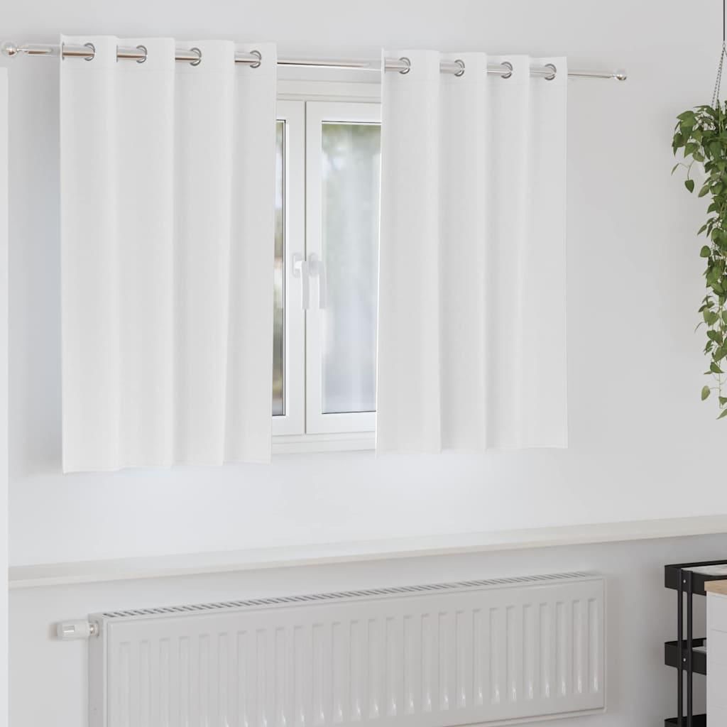 Vorhänge mit Vorhängen 2 pcs Reinweiß 140 x 140 cm Polyester, Gardinen & Vorhänge Design Möbel Neu