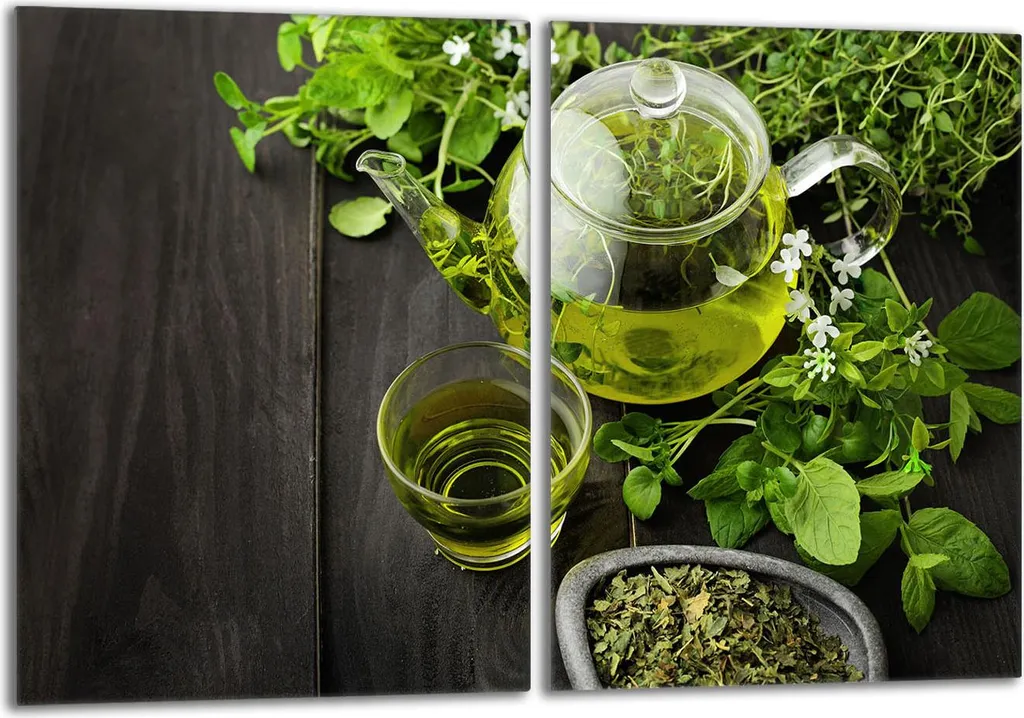 Set di piastre di copertura per piano cottura 2x40x52 cm in ceramica, paraspruzzi in vetro, legno verde