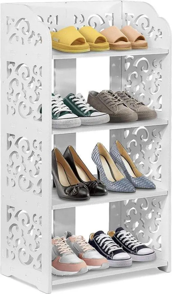 Rangement chaussures pour salle de bain ou entrée - Meuble blanc 71cm