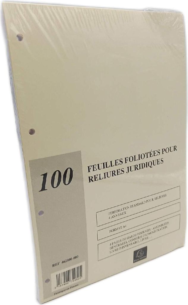 Exacompta Räf 46280E 100 Blatt numärotäes Büro juristische Bindungen