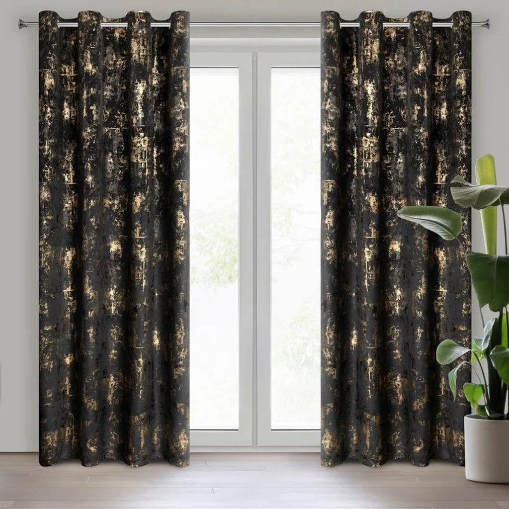 Rideau occultant TONIA noir 140x250 cm idéal pour salon et chambre