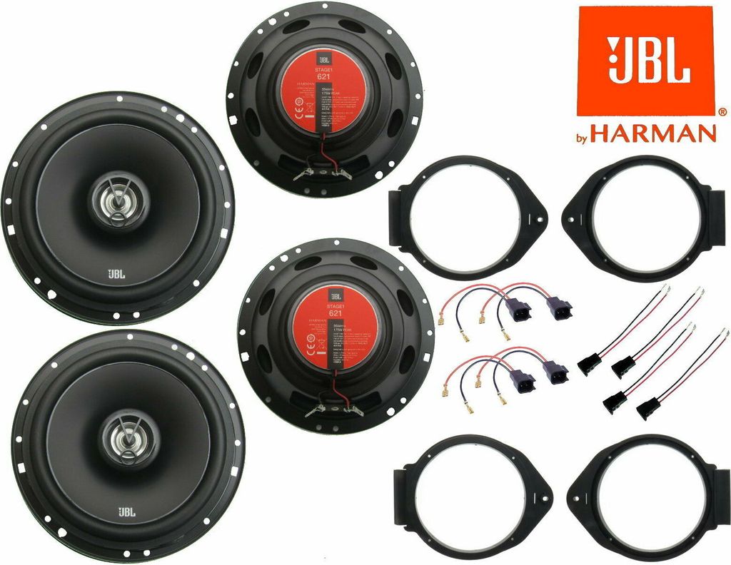 JBL 621 2 Wege Komplett Lautsprecher Einbau Set Tür vorn hinten passend für Opel Astra K ab 2015 350 Watt