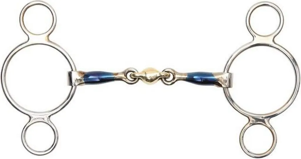 Offerta Shires ER349 Snaffle 3 Anelli 4,5" - Ferro Blu