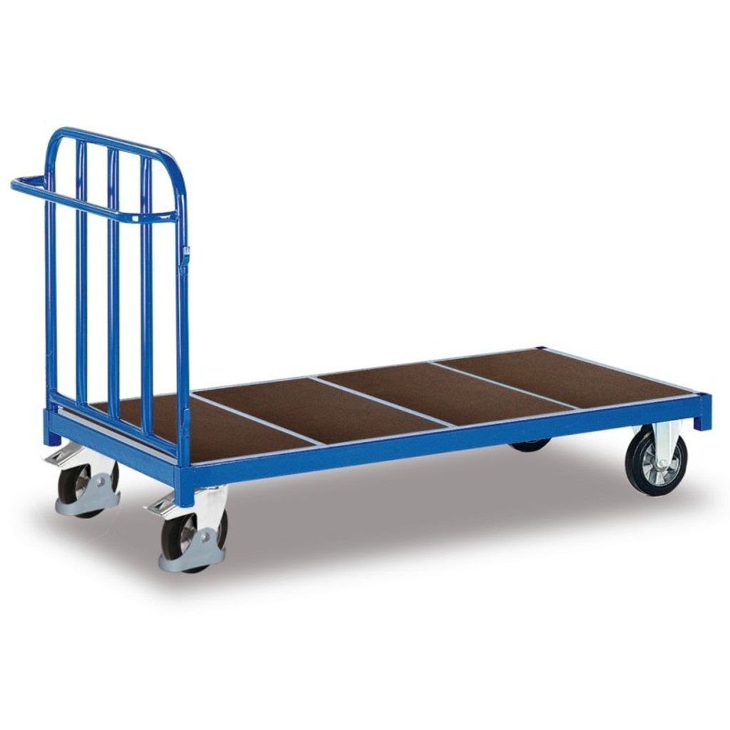 Plattform-Transportwagen, Stirnwandwagen - Tragkraft 500 kg - Ladefläche 880 x 2.045 mm (BxT) - Streben