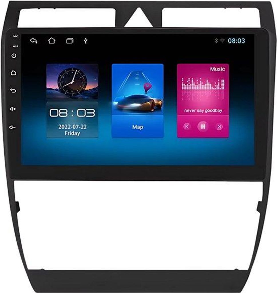 Autoradio mit Bluetooth und CarPlay für Audi A6 C5/RS6/S6 (1997–2004) – Kompatibel mit Apple und Android – Stereoanlage mit Navigationssyste...