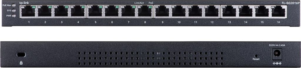 TP-Link JetStream TL-SG2016P, L2/L3/L4, Gigabit Ethernet Obrázek produktu 