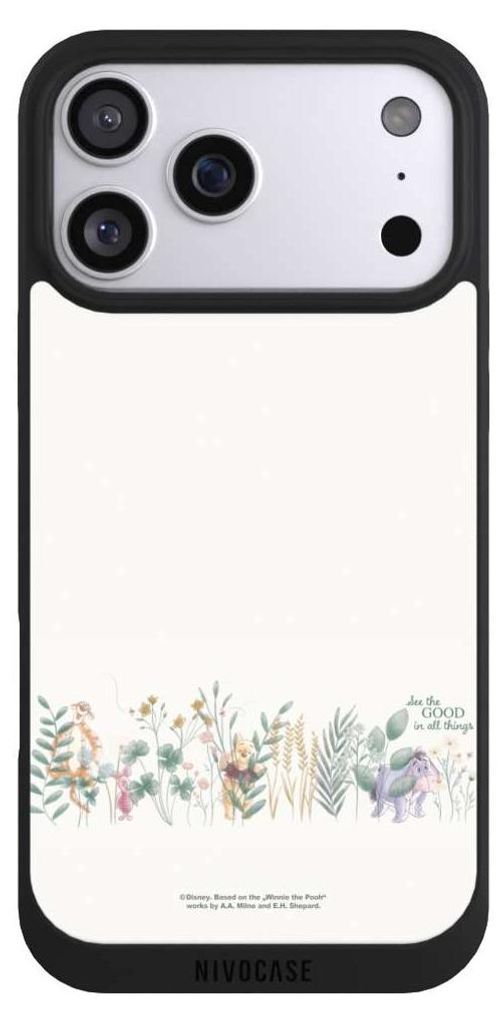 NIVOCASE Handyhülle für Apple iPhone 17 Pro Max Hülle NIVOpure Case Schwarz Disney Winnie Puuh Eukalyptus