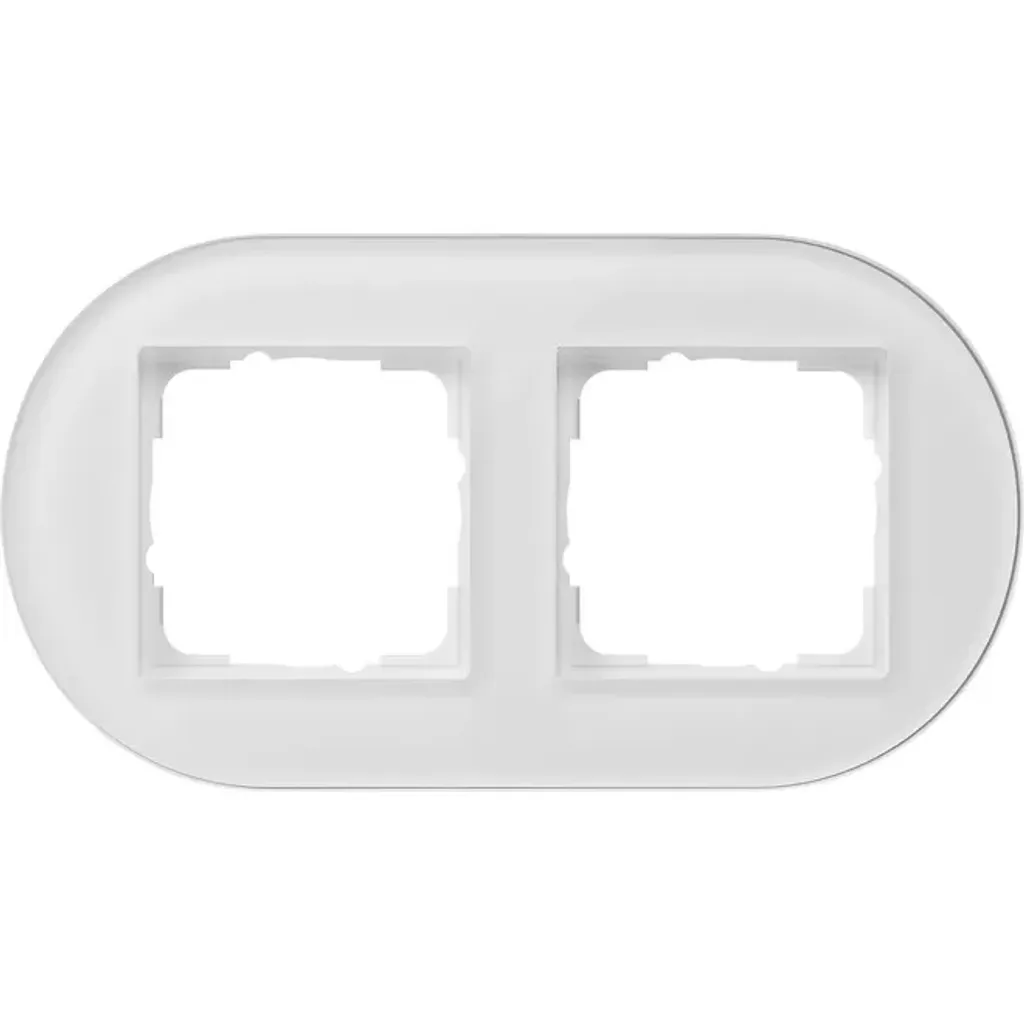 Cadre 2 postes Gira 0212130 Studio G blanc brillant en thermoplastique