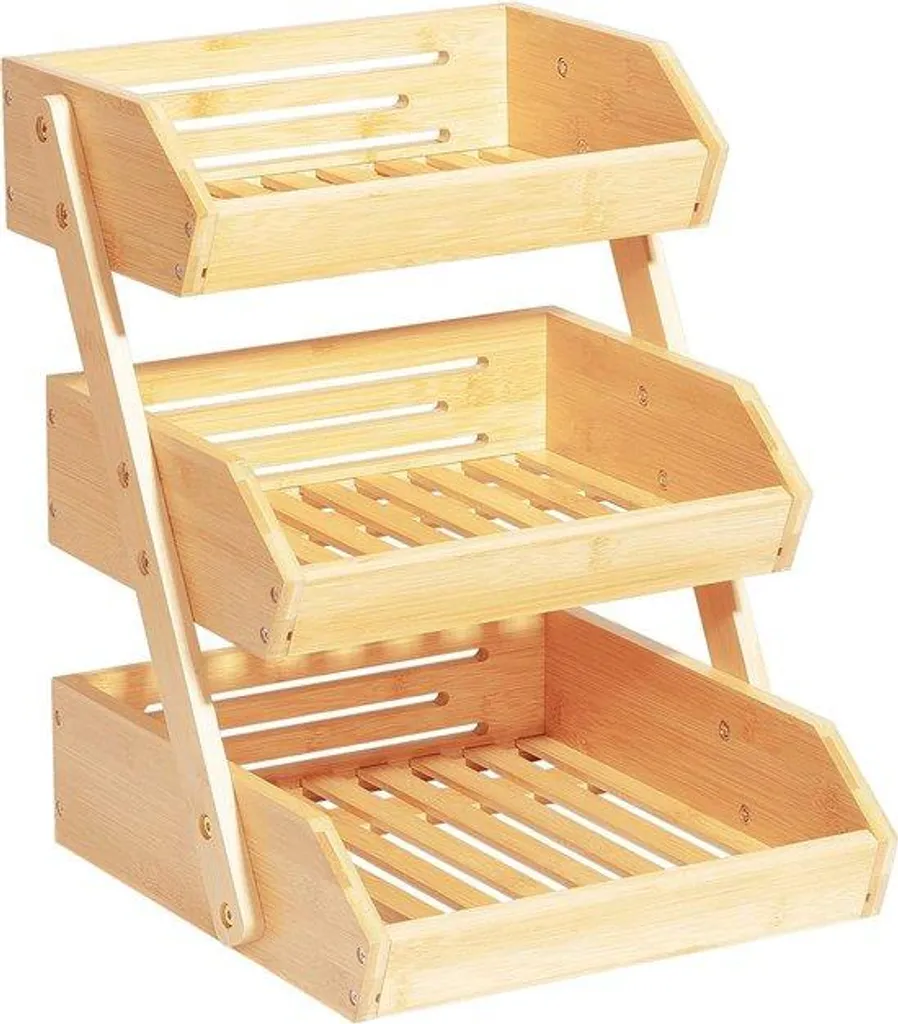 Panier de fruits de luxe en bois d'acacia - Finition artisanale 30 cm