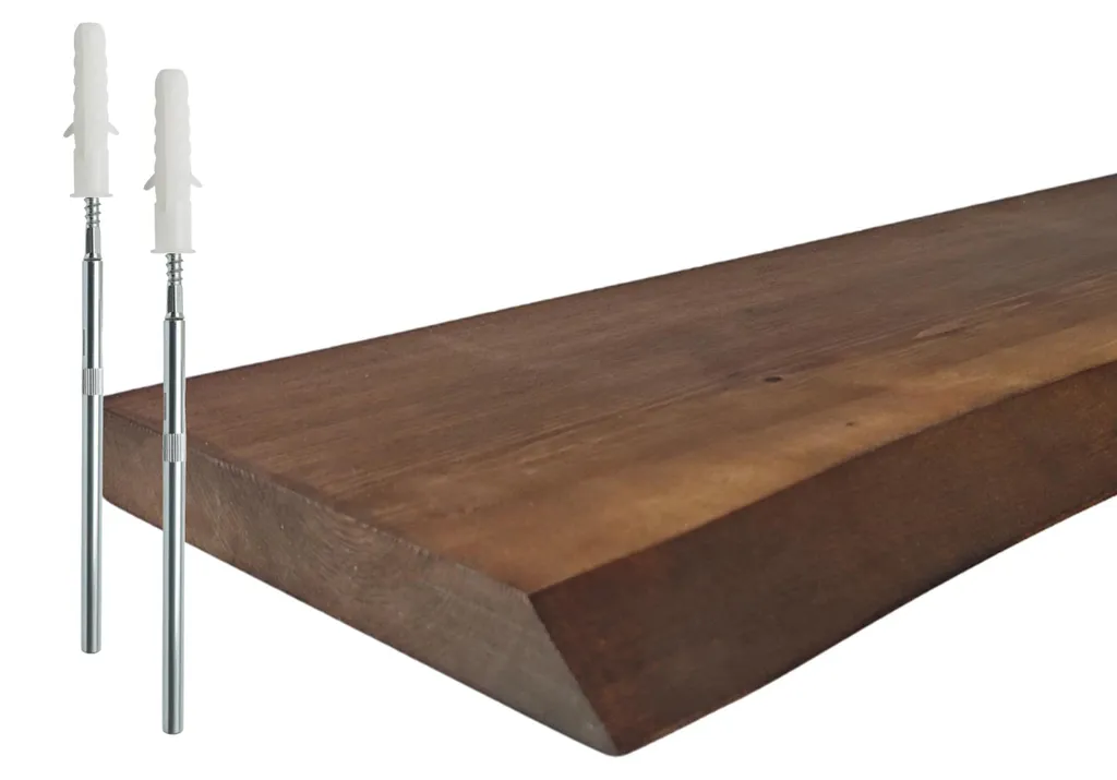 Étagère murale de salon 100cm bois massif pin rustique pour décoration