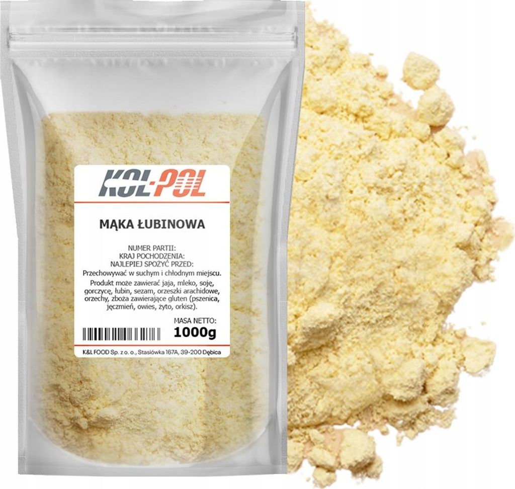 MĄKA ŁUBINOWA 1kg Keto bogata w białko i błonnik na chleb Zdjęcie produktu 