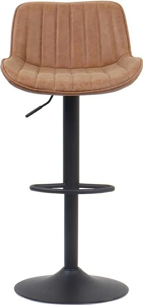 Tabouret de bar en polyuréthane cognac Fenna avec pieds métalliques - 5
