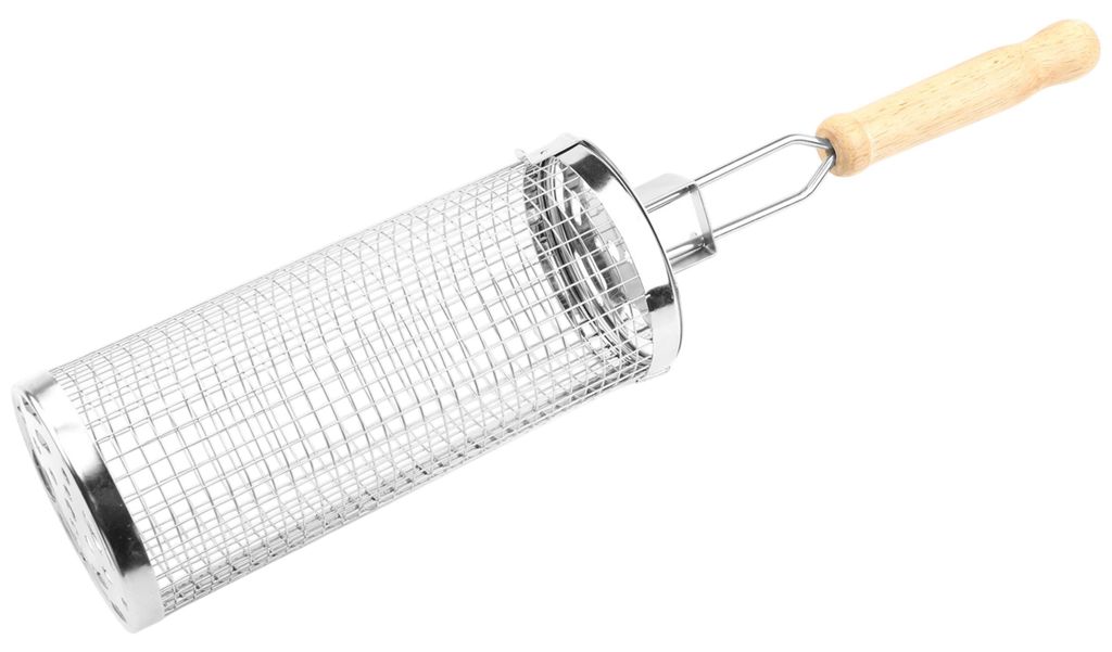 Grill Welten Grillkorb Edelstahl BBQ Grillkorb 20 cm mit Holzgriff