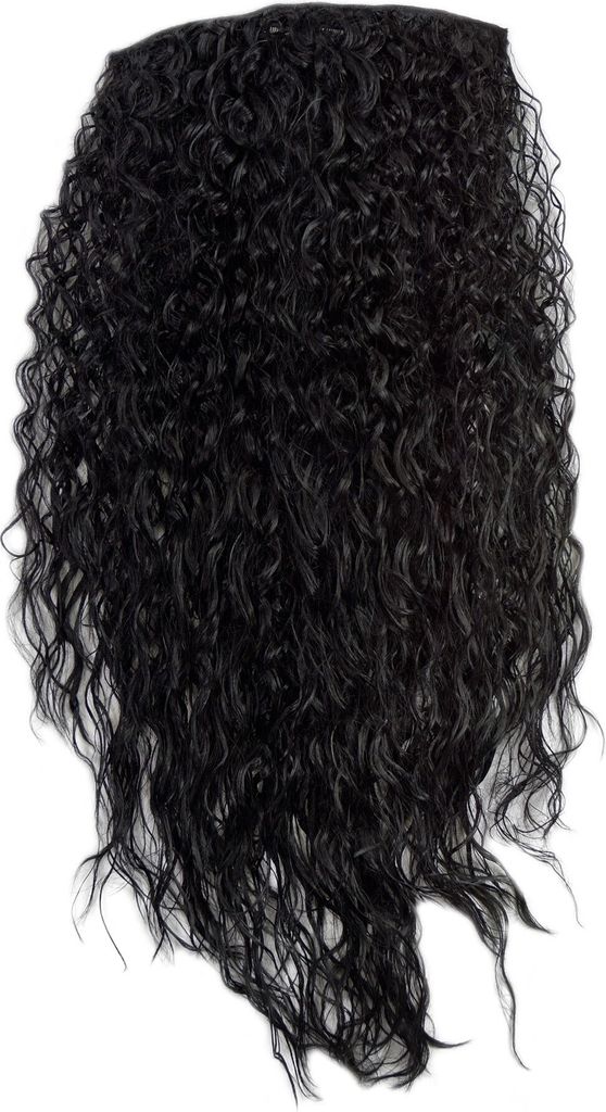 WIG ME UP Haarteil Halbperücke 7 Clips Locken Schwarz Produktbild 