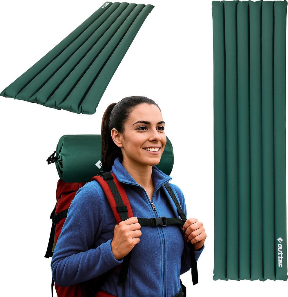 Outtec Luftmatratze, Isomatte, Schlafmatte - 183x50 cm - Ultraleicht, Waßerdicht Aufblasbare Matratze - Luftbett für Camping Outdoor