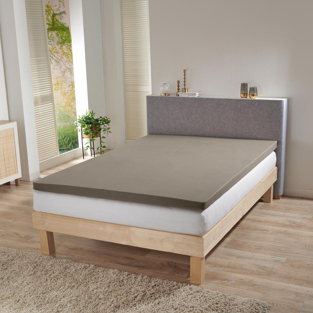 Bettwaren-Shop Jersey-Elasthan Topper Spannbettlaken Multi-Stretch 90x190 - 100x220 cm kiesel