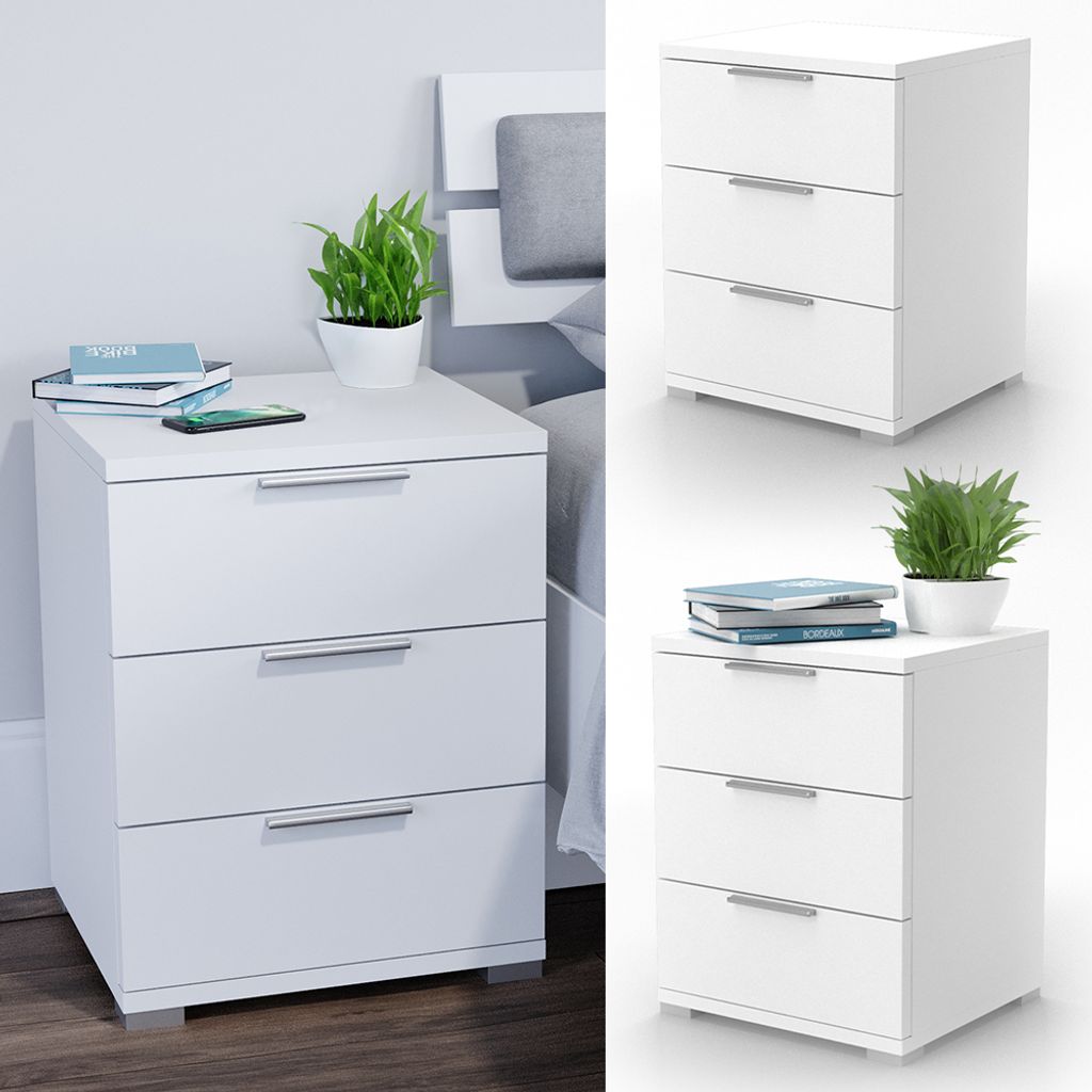 Vicco Nachttisch Florenz, 46.2 x 60 cm, Weiß Produktbild 2