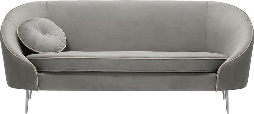 Dreisitzer-Sofa Kooper-Velluto 15-Contrast piping-chrome metal