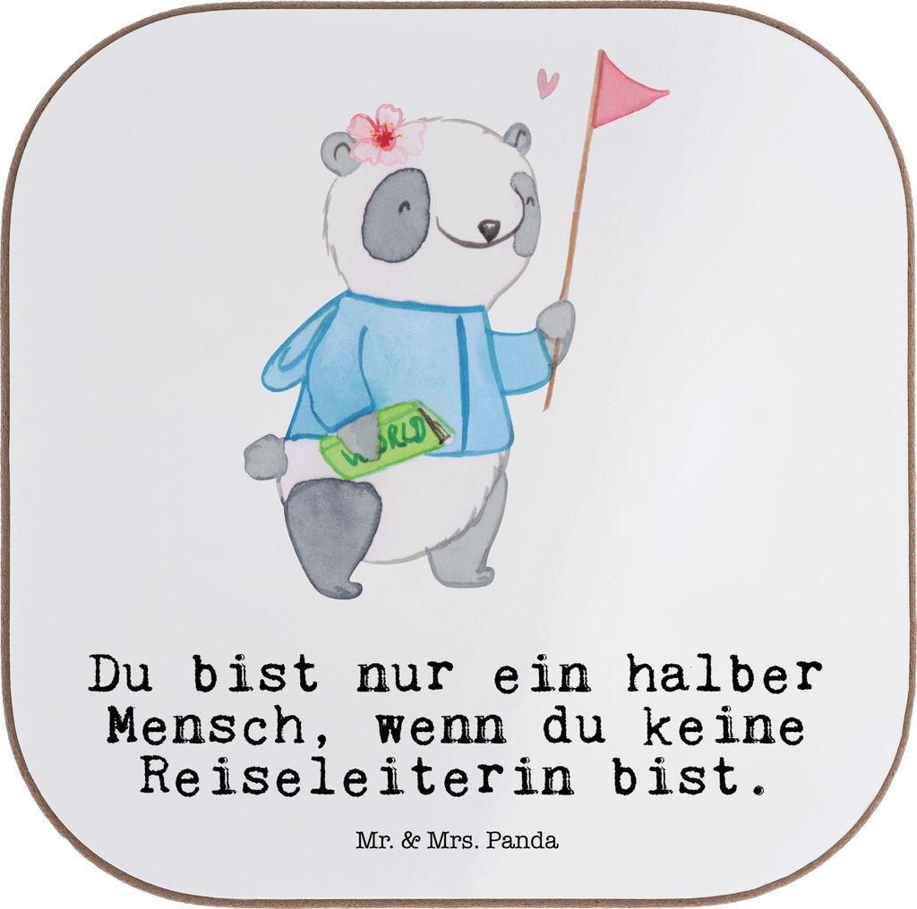 Mr. & Mrs. Panda Untersetzer für Gläser Reiseleiterin Herz Produktbild 