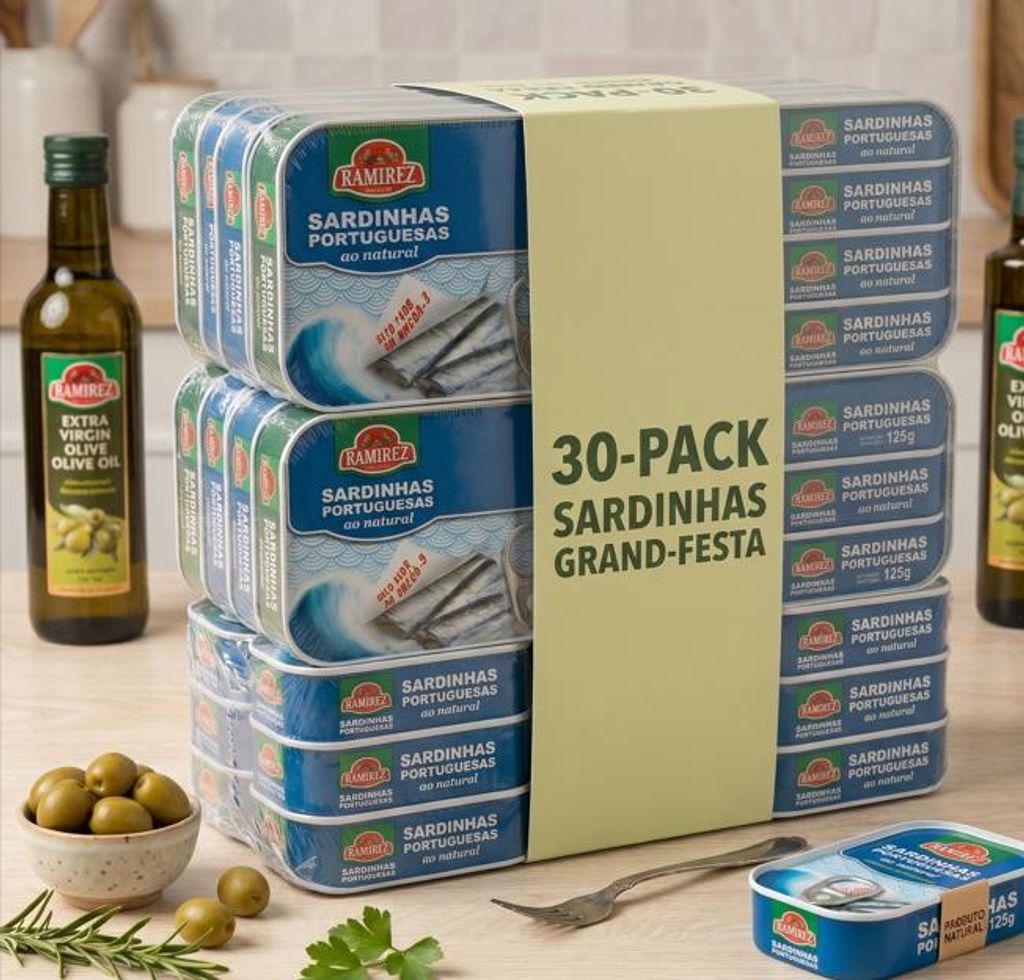 Set 30 Portugiesische Sardinen in eigenem Saft Ramirez 125 Produktbild 