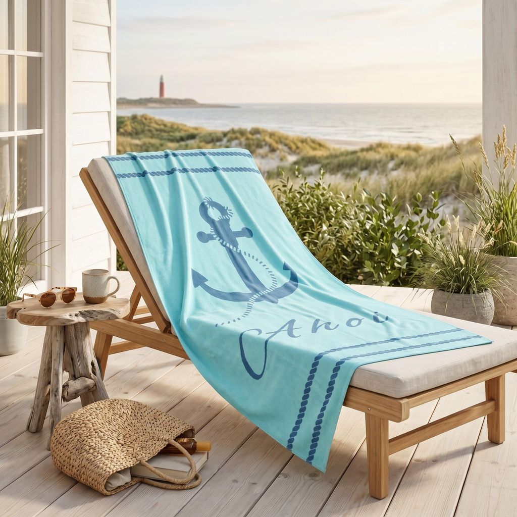Ahoi Badetuch 90x180 cm, 100 % Baumwolle, Strandtuch / Produktbild 