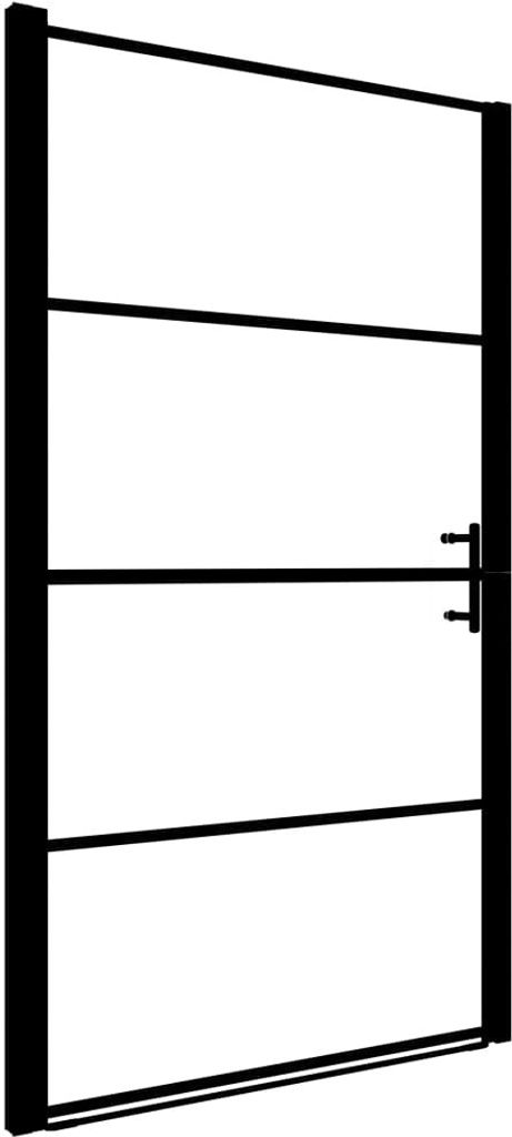 Duschtür Mattes Hartglas 91x195 cm Schwarz