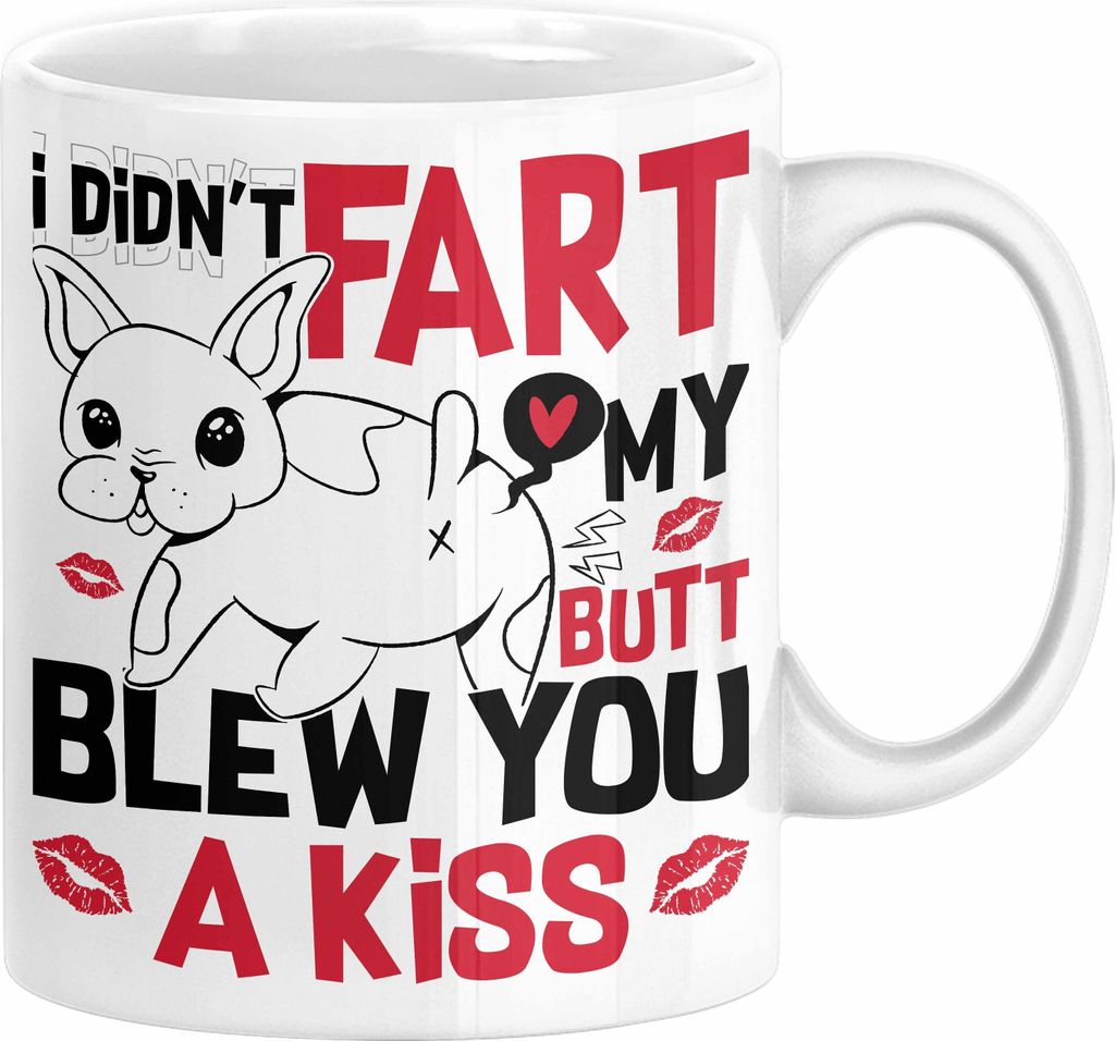 Boxer Tasse Geschenk Valentinstag I Didn't Fart My Butt Blew You A Kiss Geschenkidee Hundebesitzer Liebe Kaffee-Becher (Weiß)