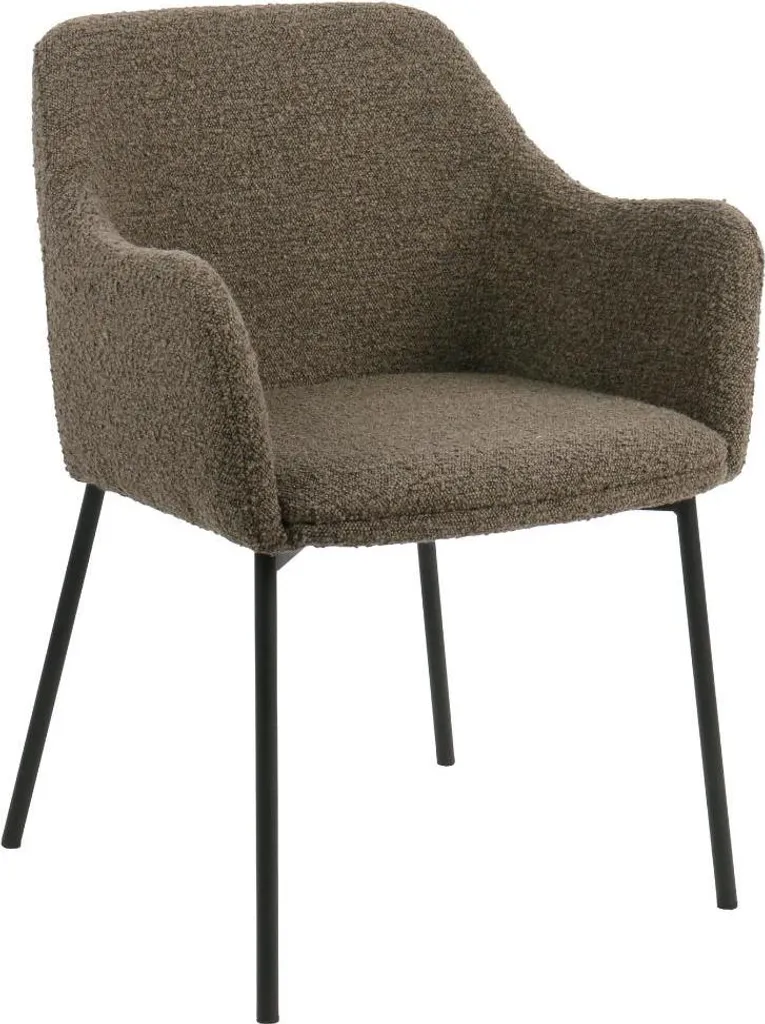 Fauteuil de table Alba brun avec accoudoirs confort pour salle à manger