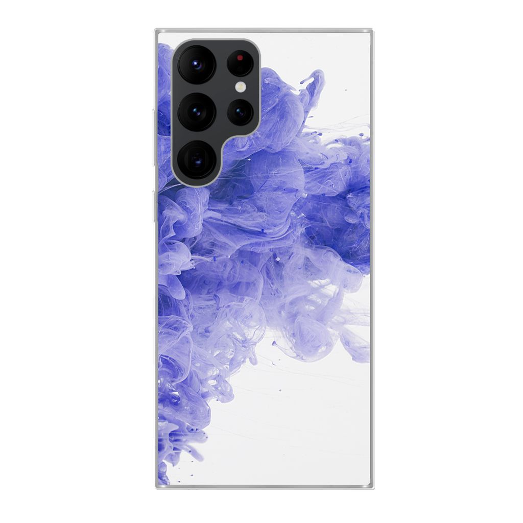 MuchoWow Handyhülle Schutzhülle Hülle für Samsung Galaxy S22 Ultra Tinte - Lila - Abstrakt Silikon Softcase Handy Hülle - Abbildung